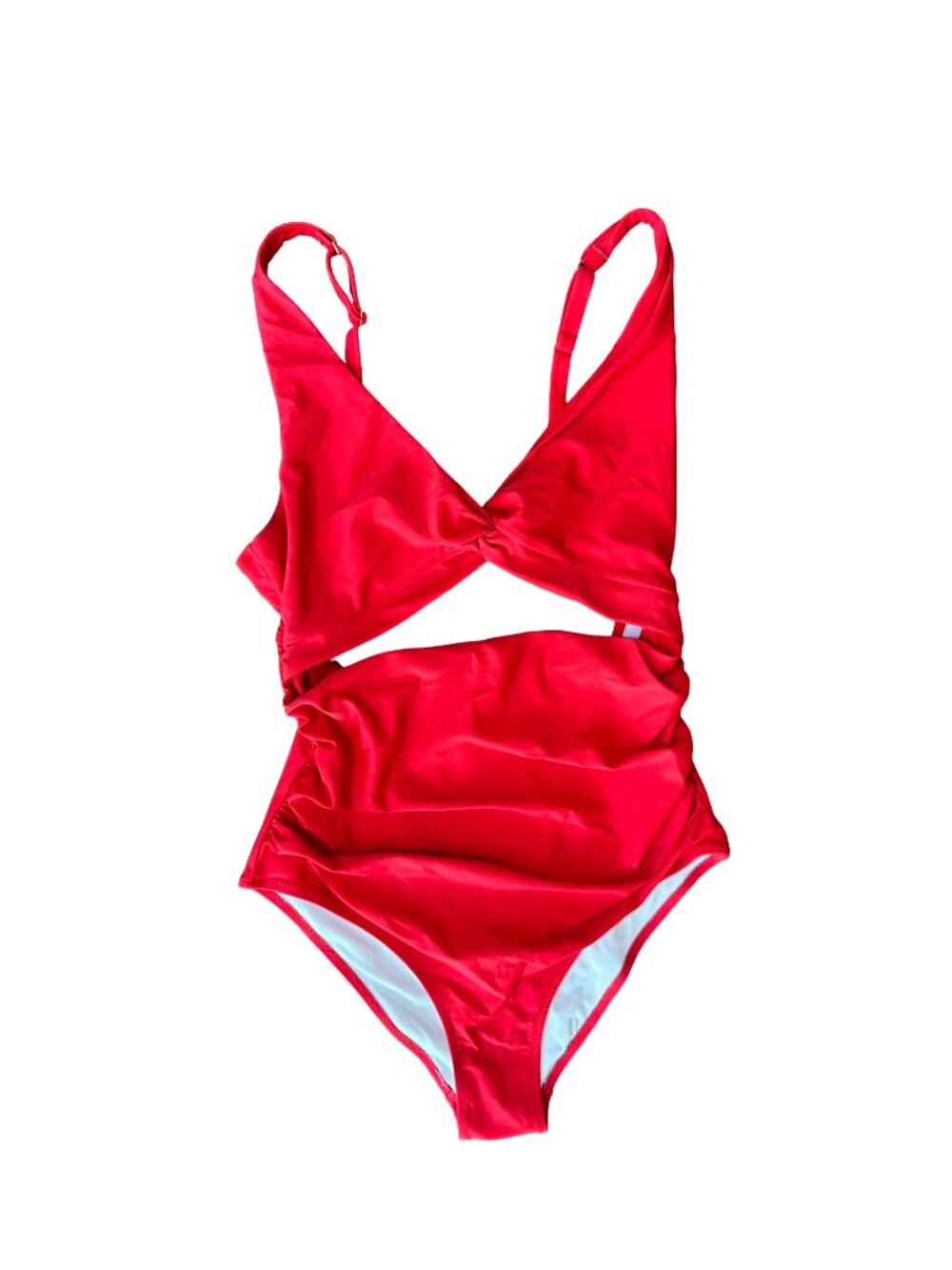 Charmo Red Women's L One Piece Maternity Swimsuit Twist Front Cut Out
